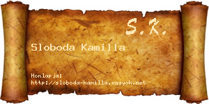 Sloboda Kamilla névjegykártya